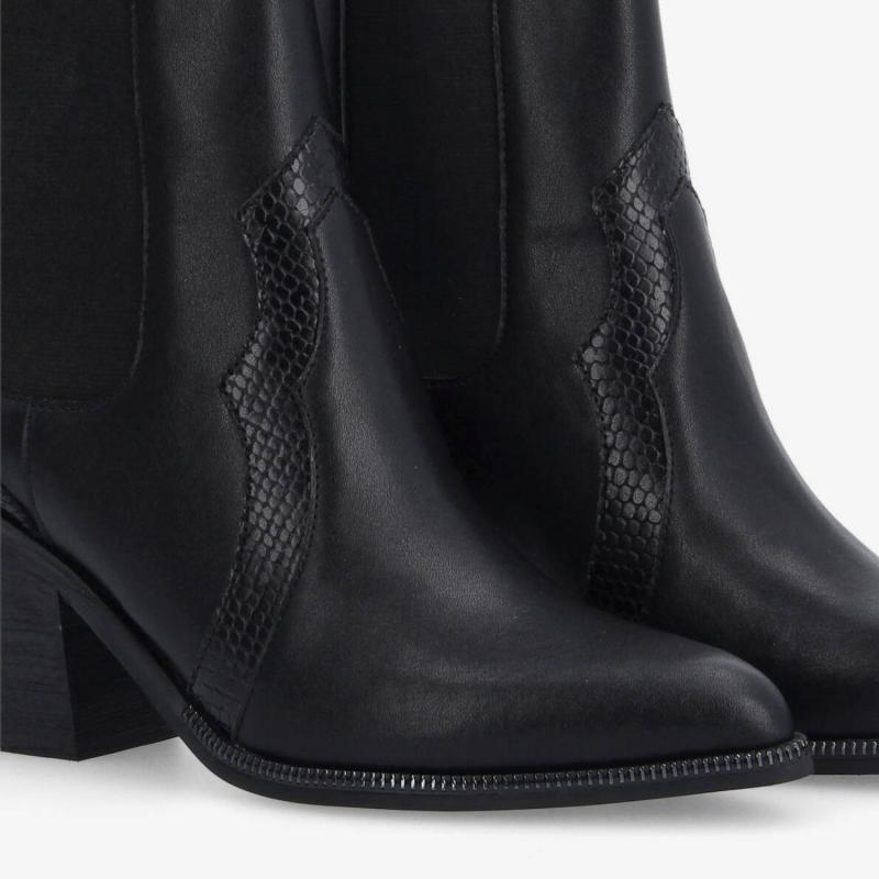 LEONIE CHELSEA W - NAPPA/P.SNAKE - BLACK